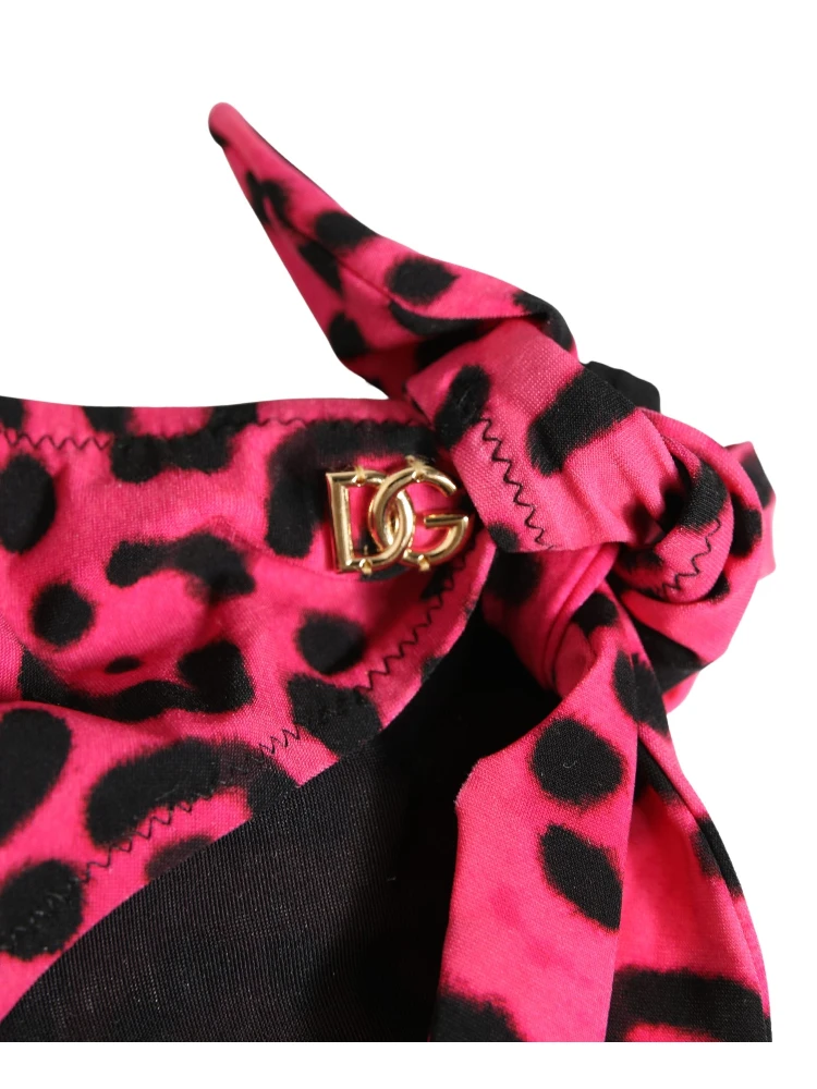 Pink Leopard Print Bikini Bottom Beachwear Swimwear alternative