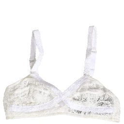 White Cotton Lace Wireless Soft Cup Bra Underwear
