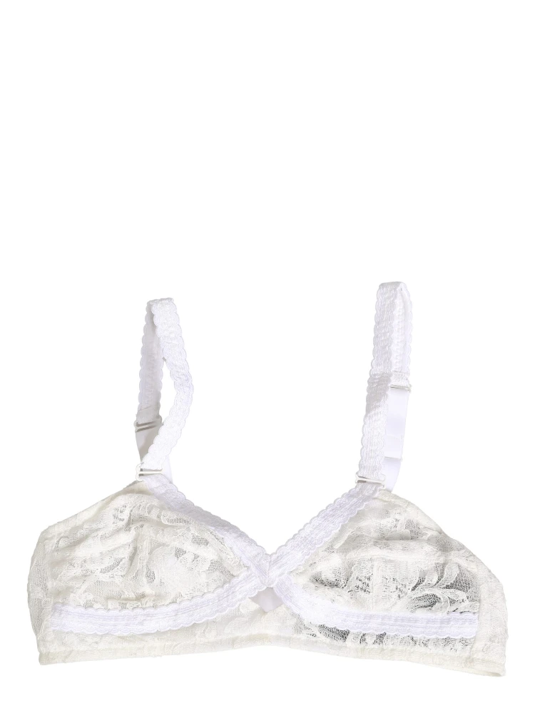 White Cotton Lace Wireless Soft Cup Bra Underwear