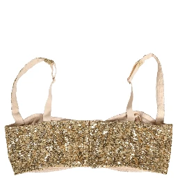 Gold Sequined Semi-Pad Underwire Bra Underwear