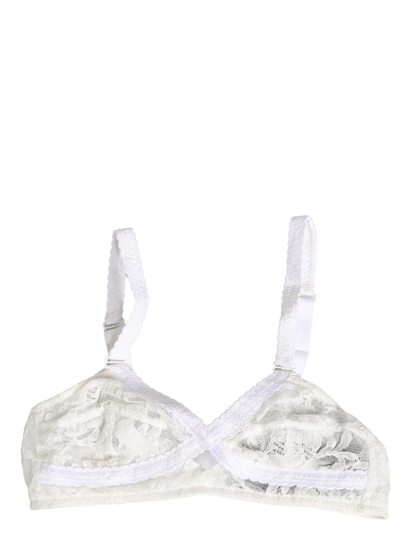White Cotton Lace Wireless Soft Cup Bra Underwear