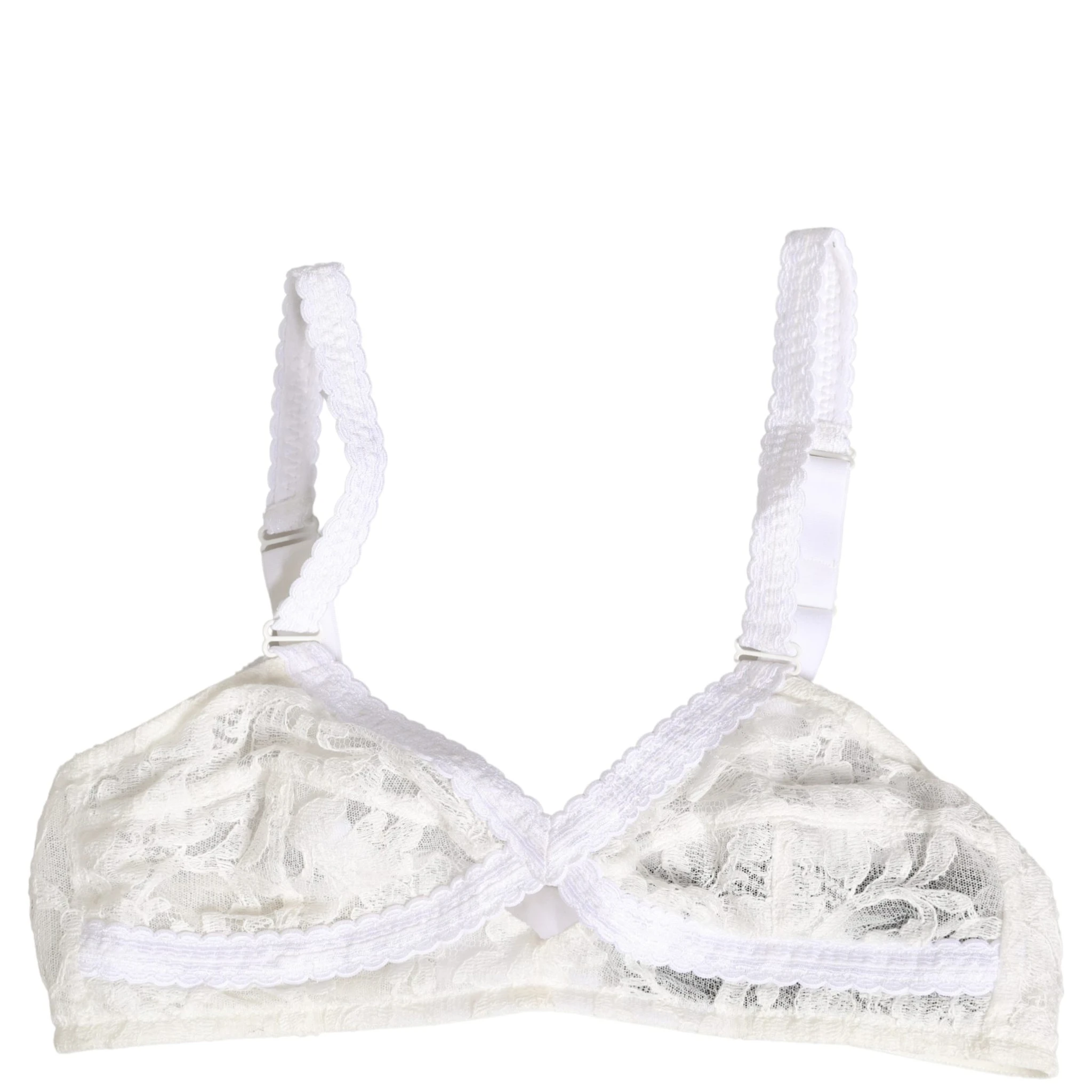 White Cotton Lace Wireless Soft Cup Bra Underwear
