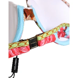 Multicolor Floral Print Halter Bikini Top Swimwear