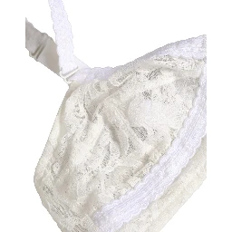 White Cotton Lace Wireless Soft Cup Bra Underwear