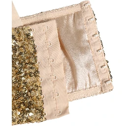 Gold Sequined Semi-Pad Underwire Bra Underwear