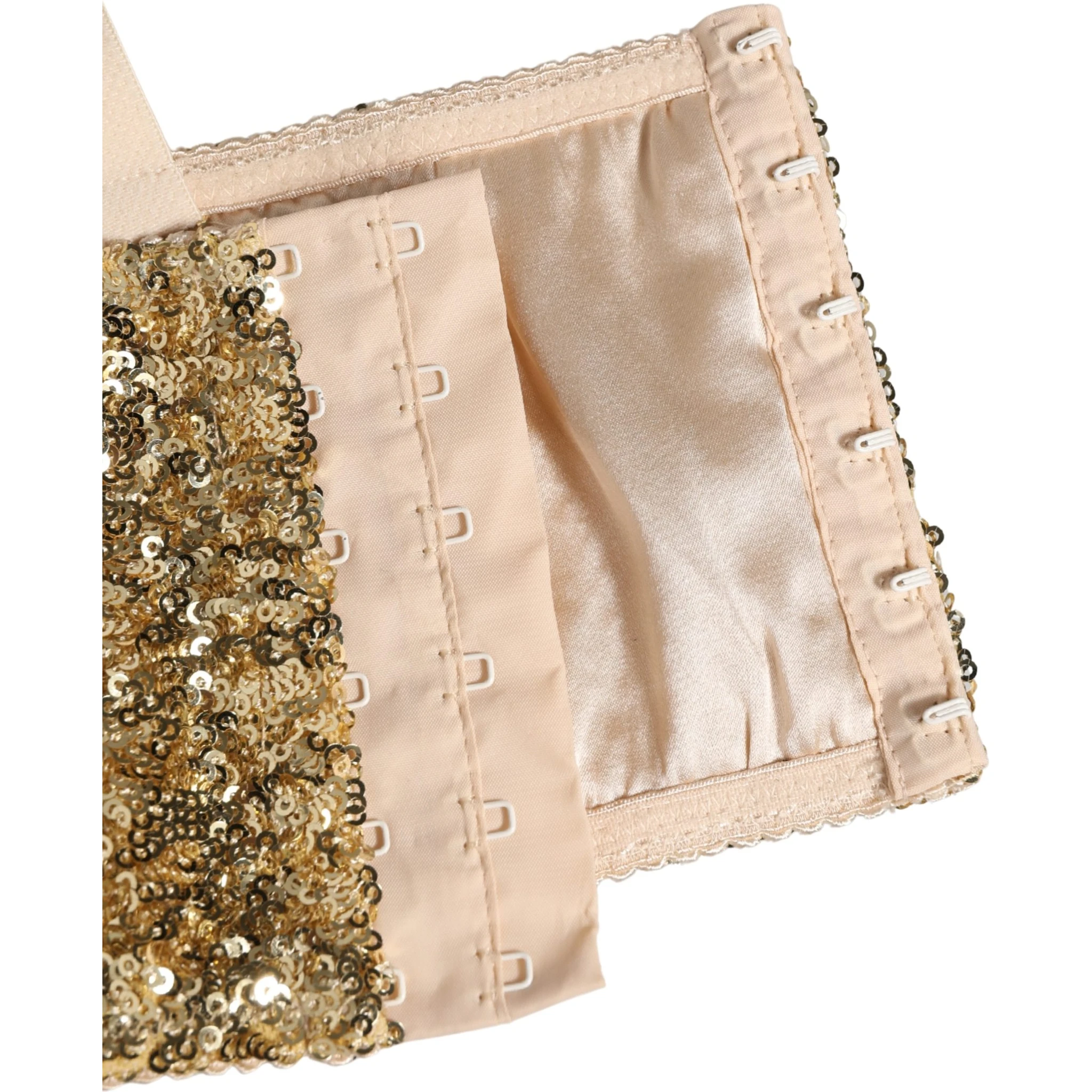 Gold Sequined Semi-Pad Underwire Bra Underwear