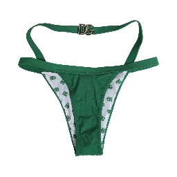 Green Logo Plaque Nylon Brief Panty Underwear