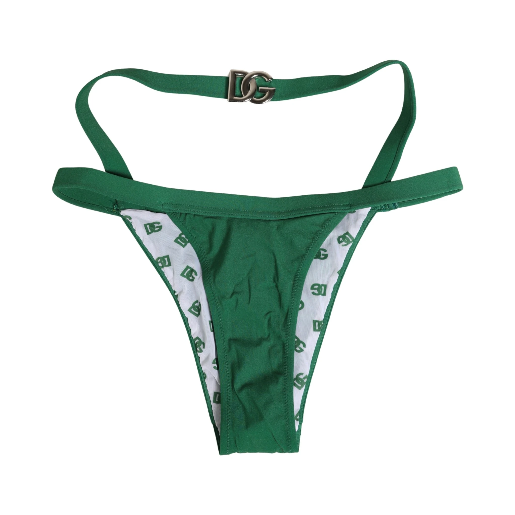 Green Logo Plaque Nylon Brief Panty Underwear