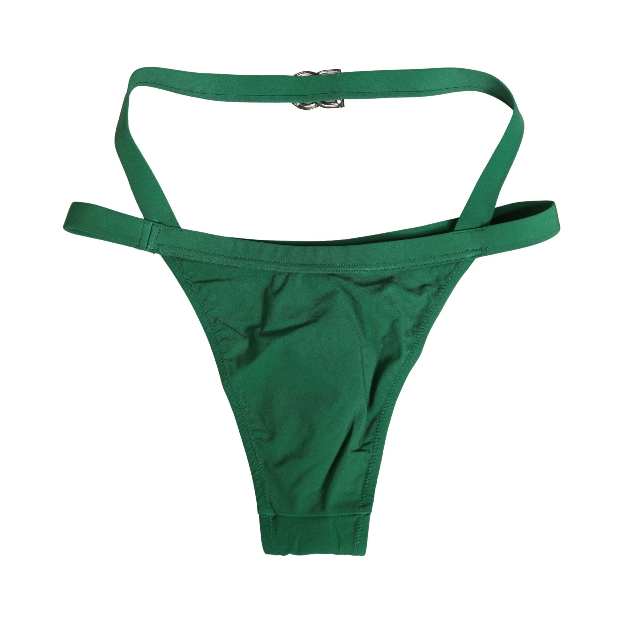 Green Logo Plaque Nylon Brief Panty Underwear