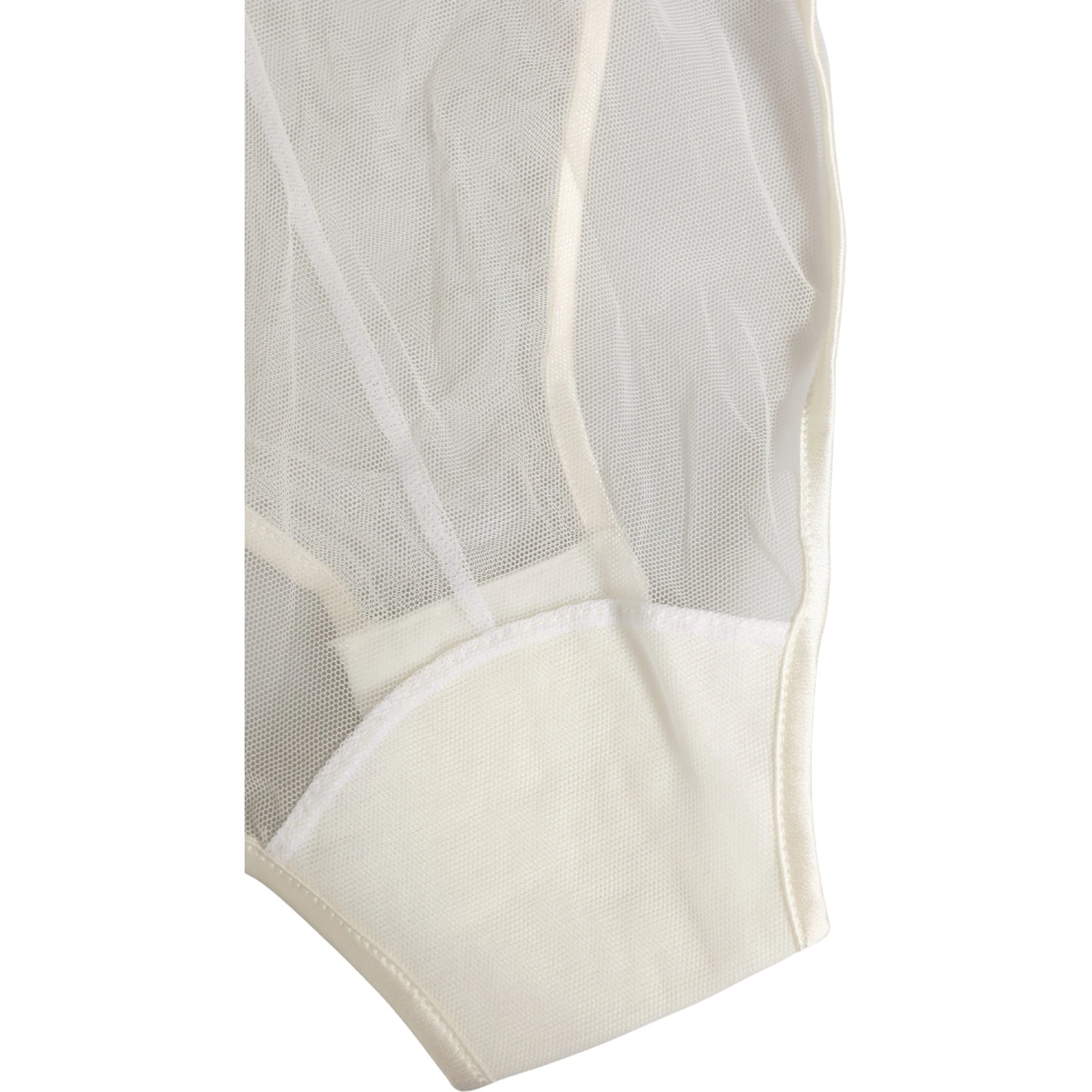 White Sheer Nylon Bodysuit Halterneck Underwear