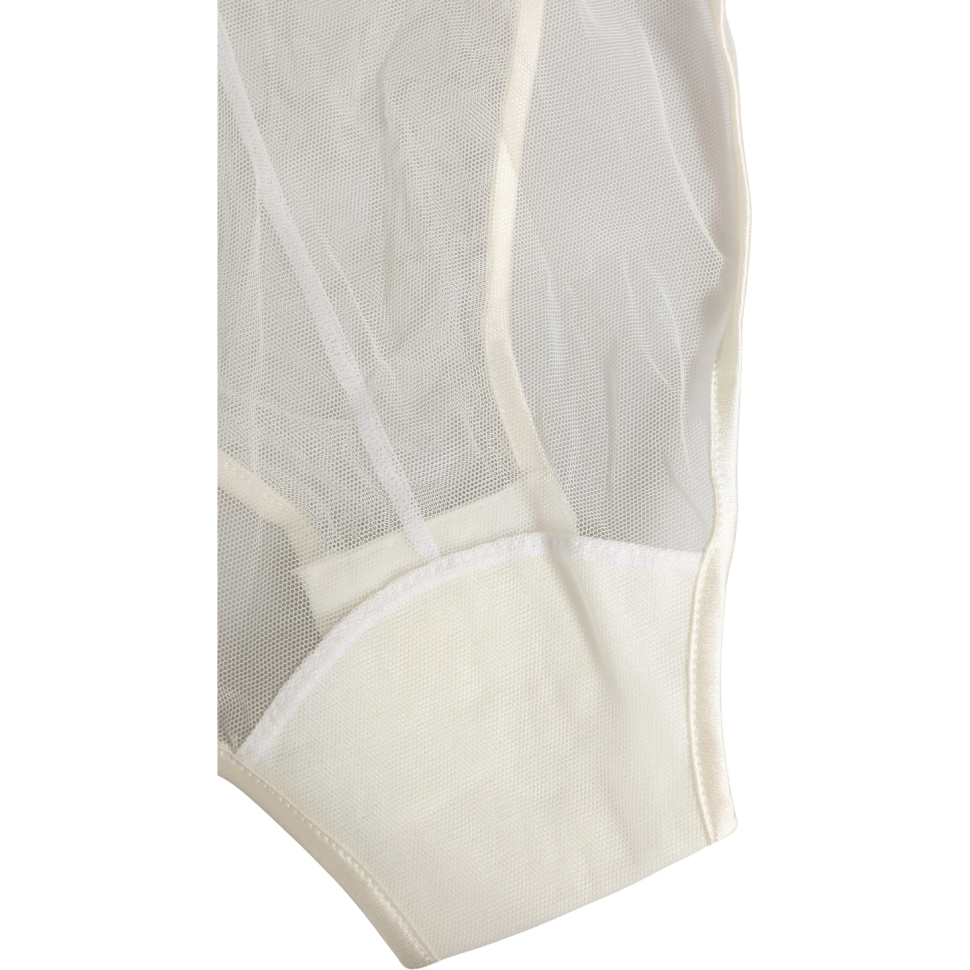 White Sheer Nylon Bodysuit Halterneck Underwear