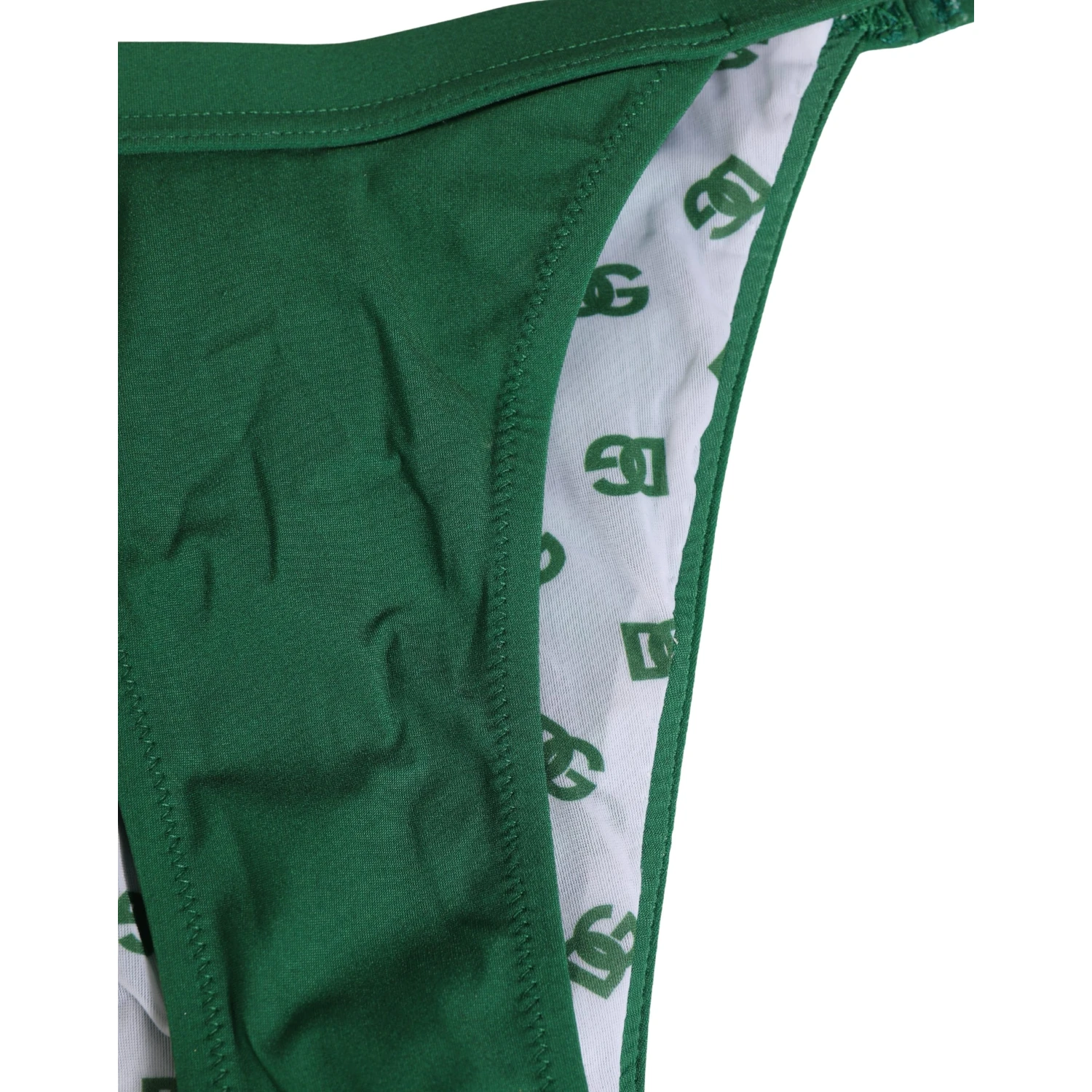 Green Logo Plaque Nylon Brief Panty Underwear