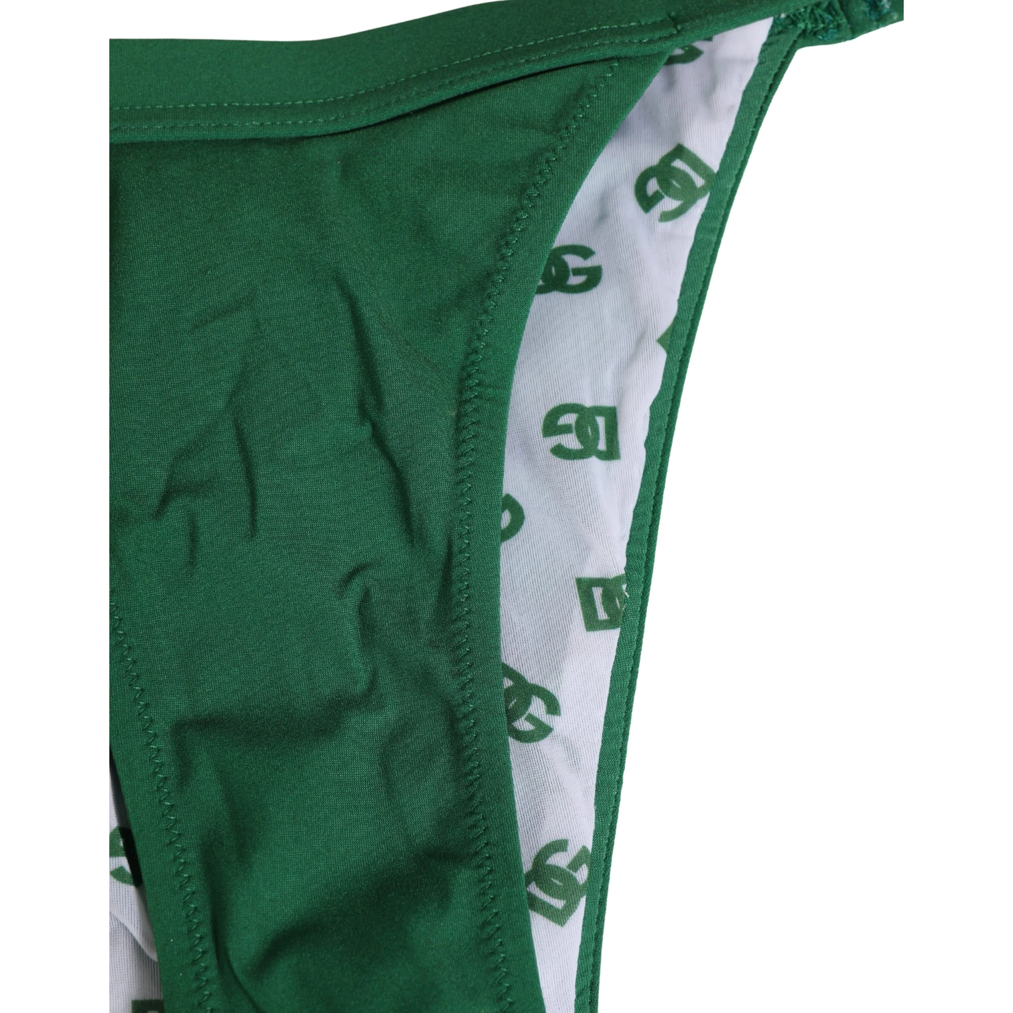 Green Logo Plaque Nylon Brief Panty Underwear