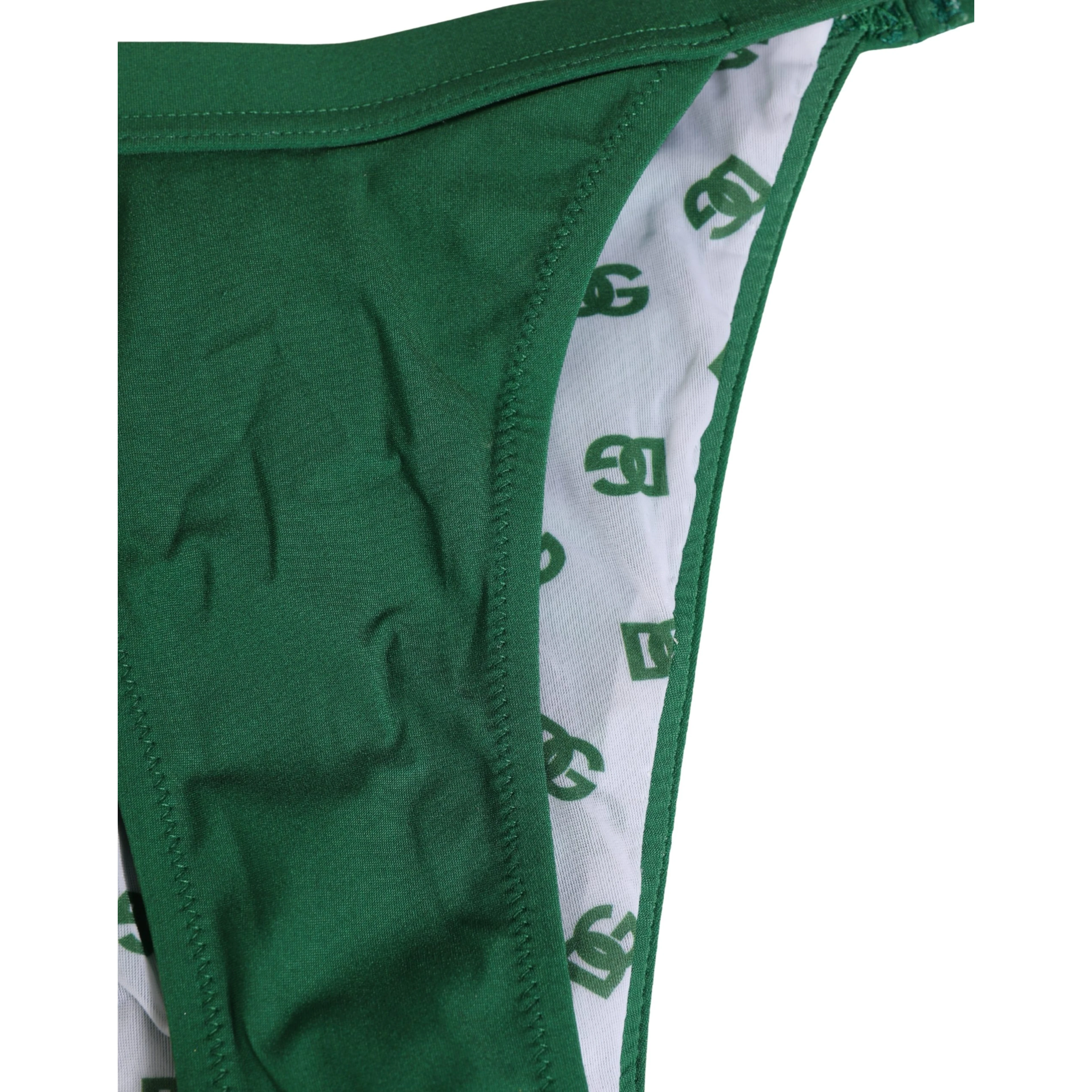 Green Logo Plaque Nylon Brief Panty Underwear