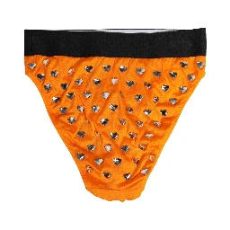 Orange Crystal High Waist Brief Panty Underwear