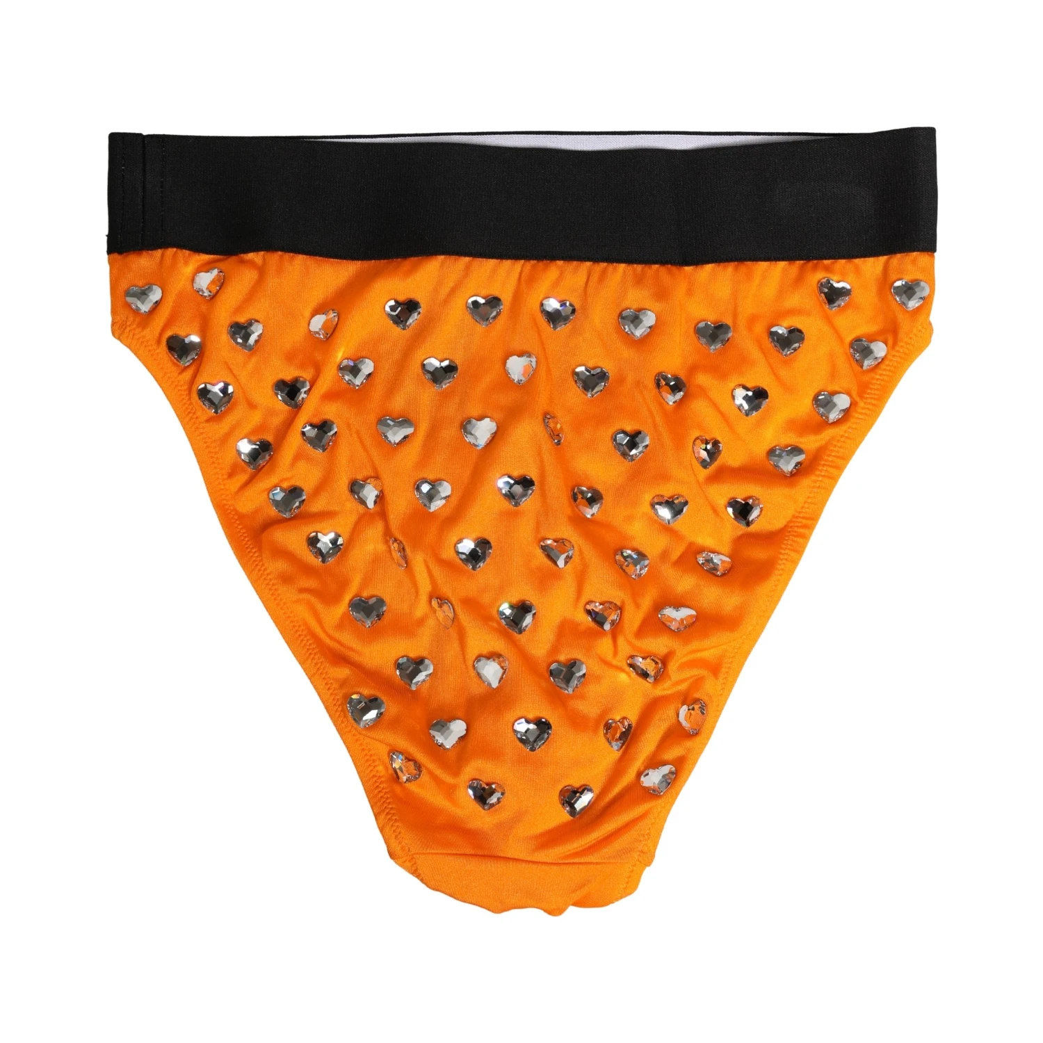Orange Crystal High Waist Brief Panty Underwear