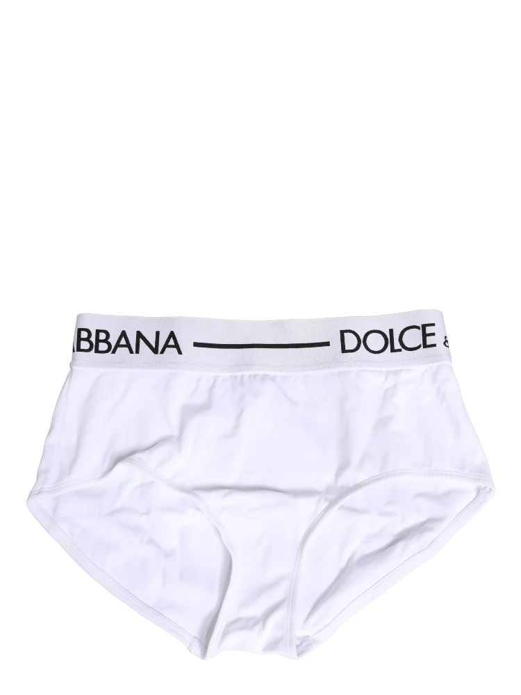 White Nylon Logo Waistband Panty Underwear