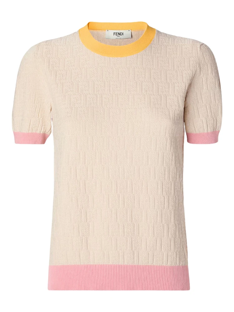 Cotton and silk short sleeves knitwear