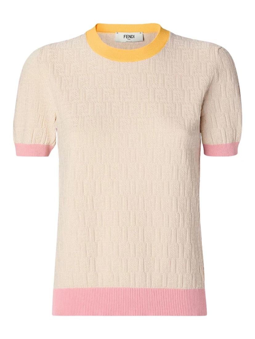 Cotton and silk short sleeves knitwear