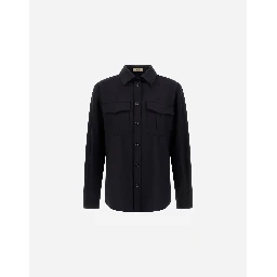 Wool blend overshirt jacket