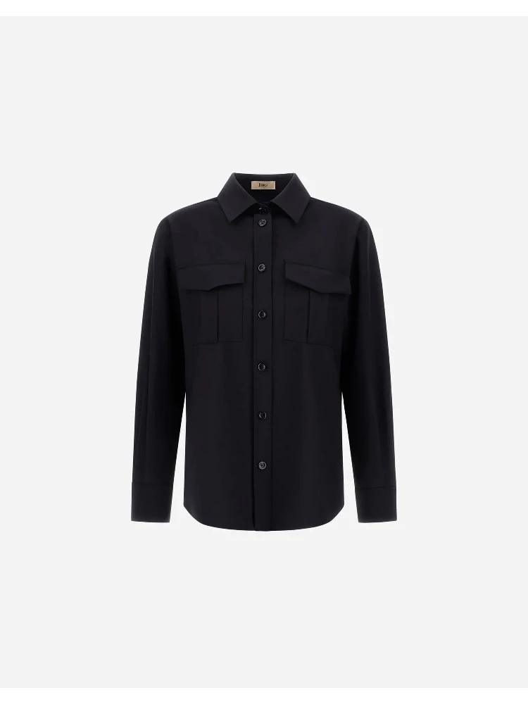 Wool blend overshirt jacket