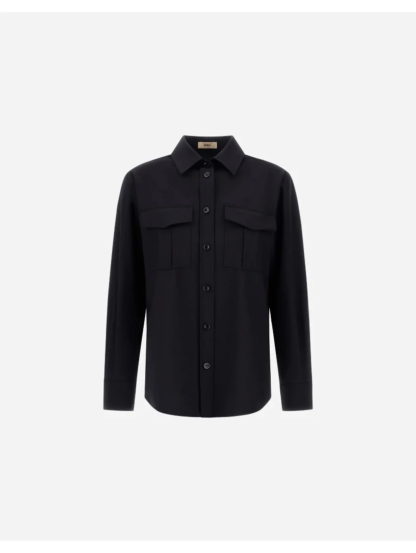 Wool blend overshirt jacket