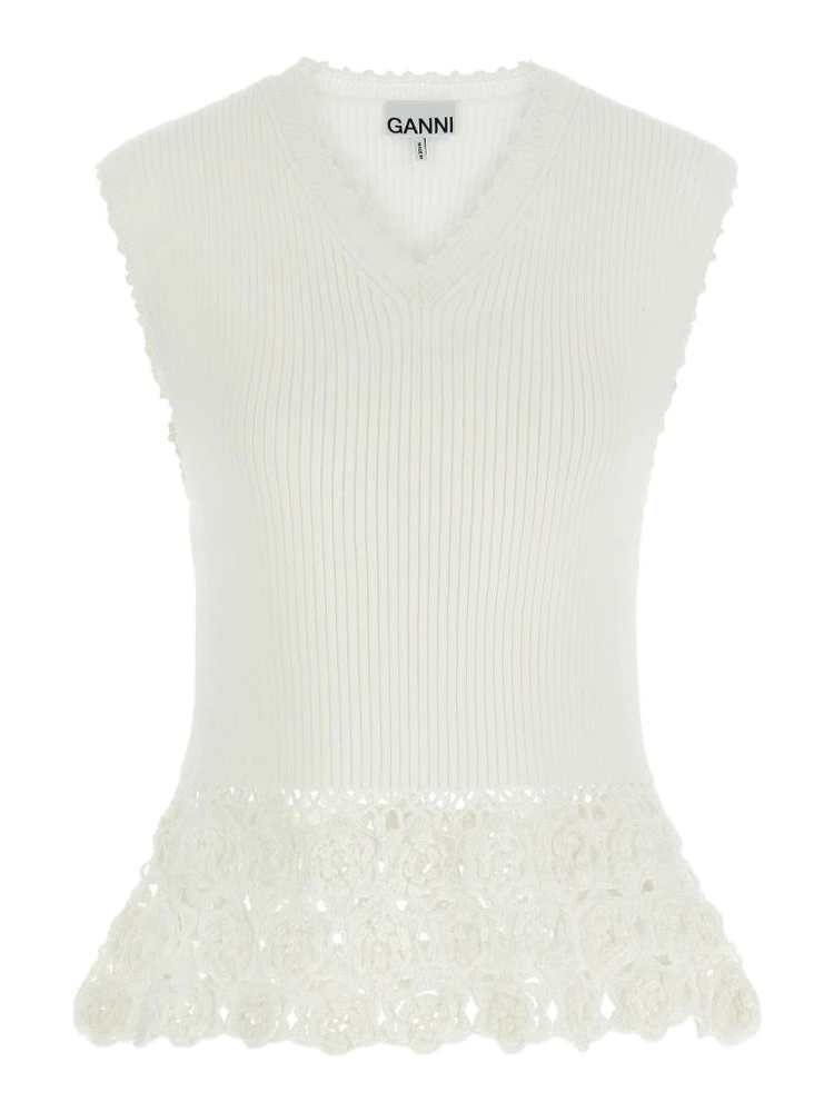 GANNI Top Ivory