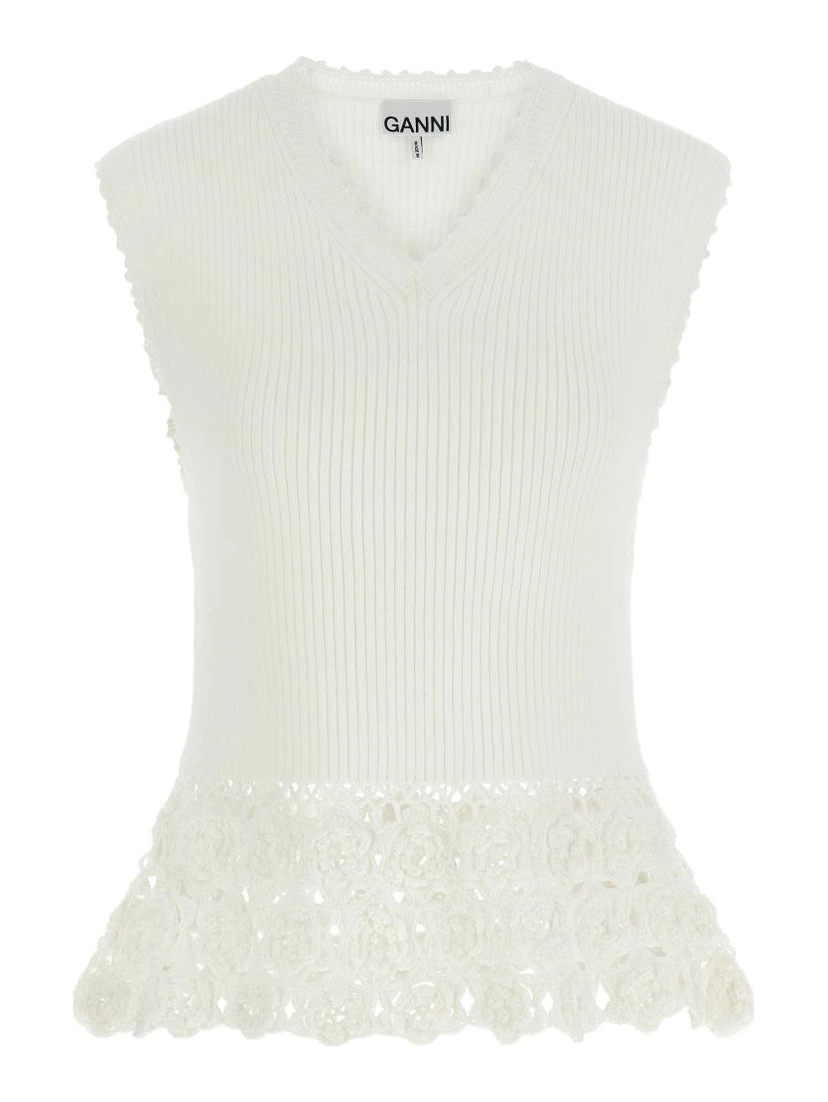 GANNI Top Ivory
