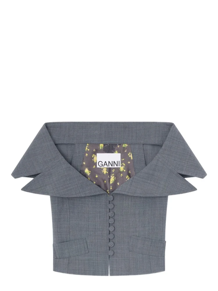 GANNI Top Grey