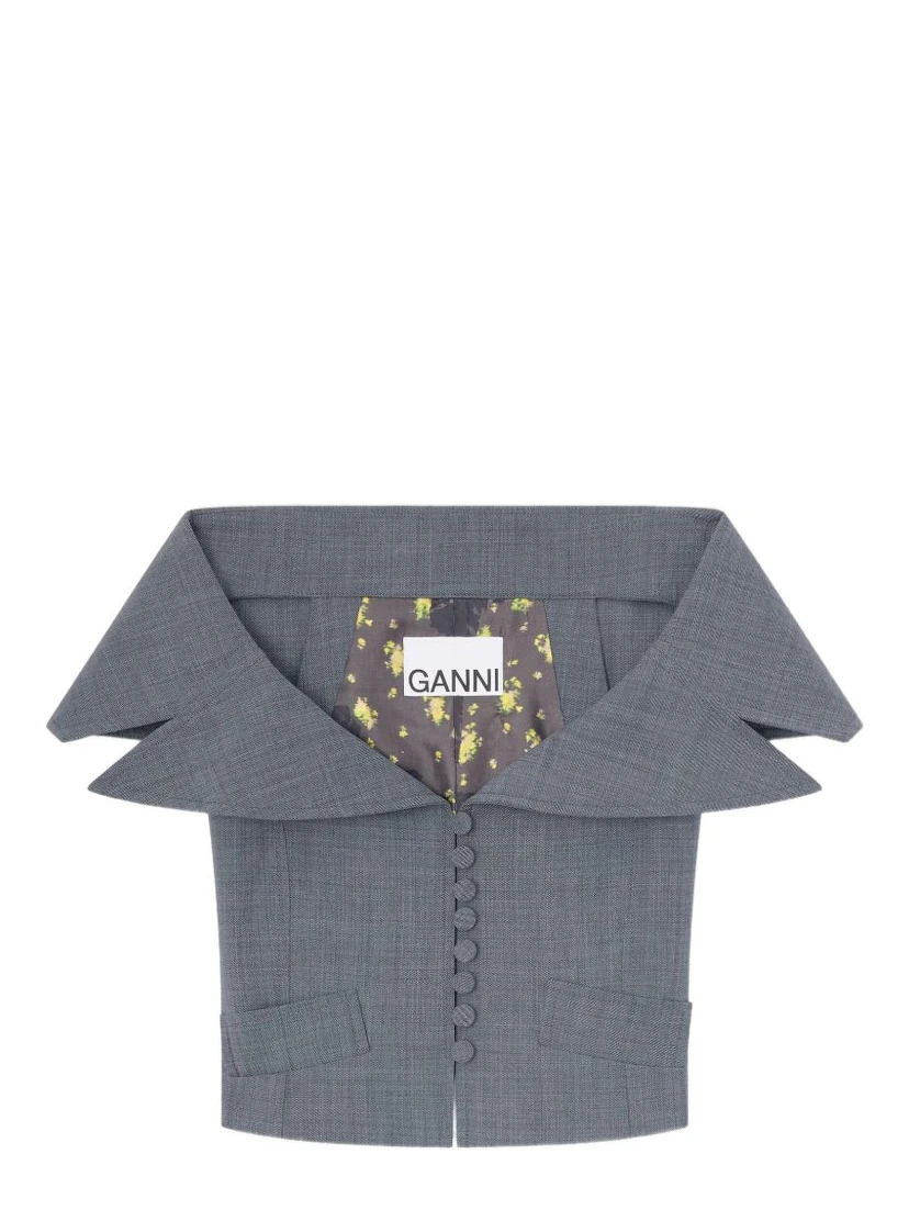 GANNI Top Grey