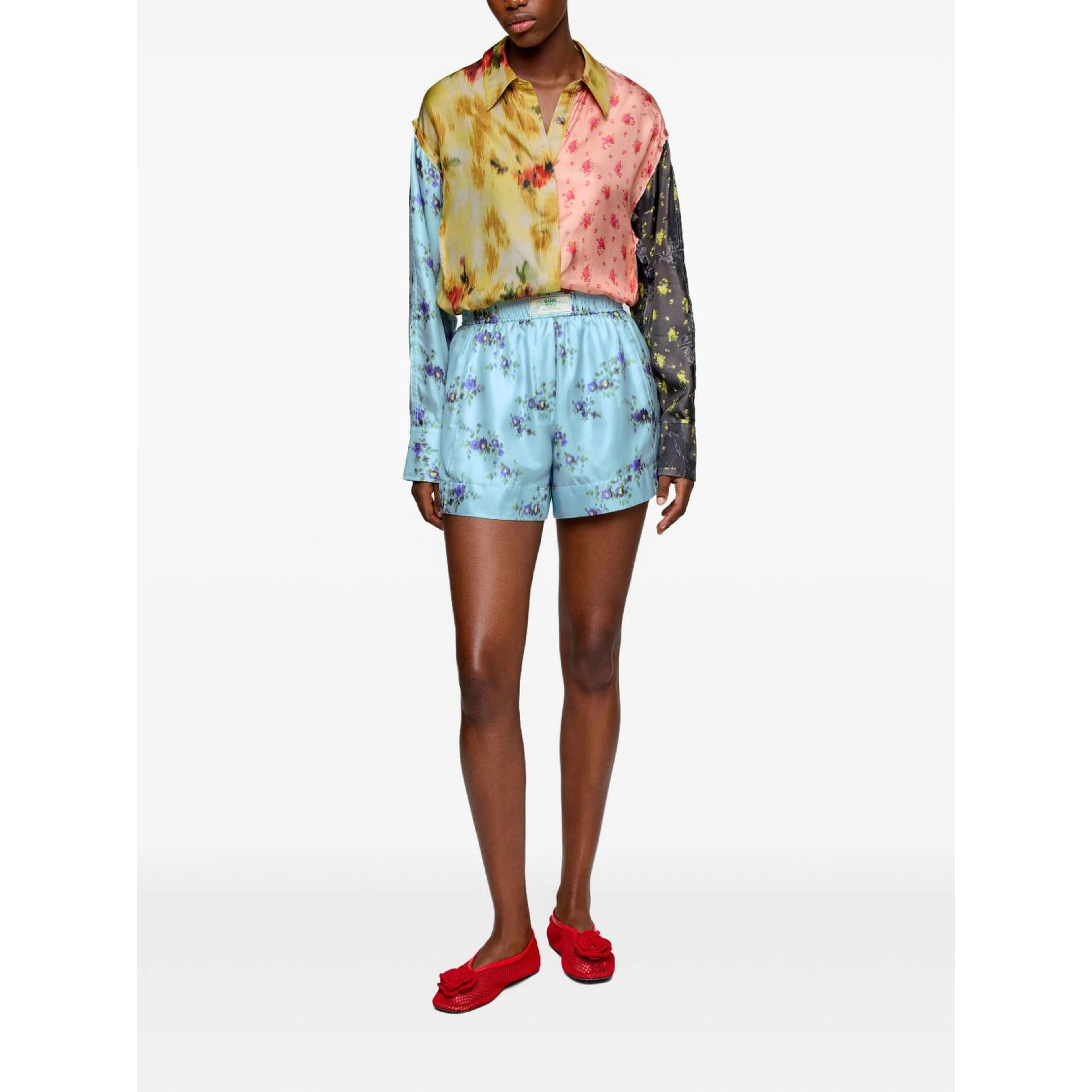 GANNI Shorts Clear Blue