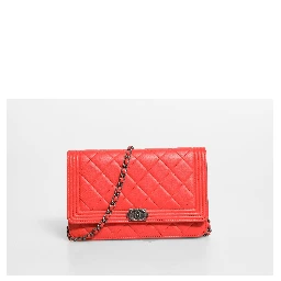 Chanel Boy Wallet on Chain Red Lambskin