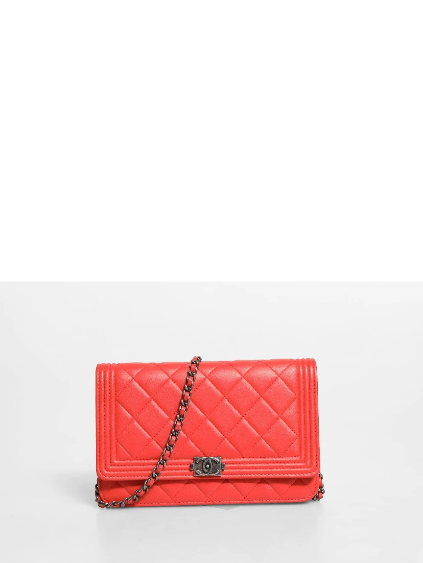 Chanel Boy Wallet on Chain Red Lambskin