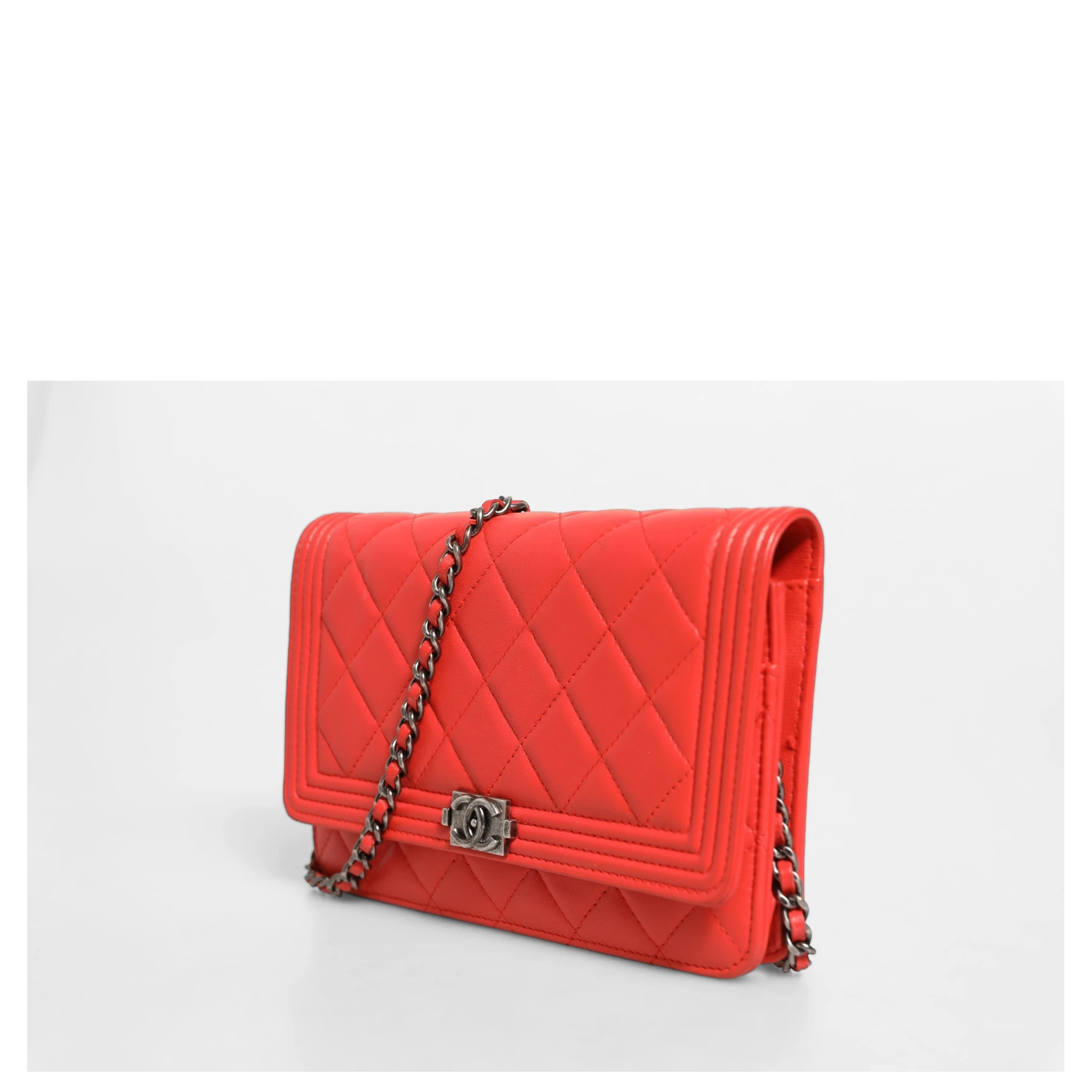 Chanel Boy Wallet on Chain Red Lambskin