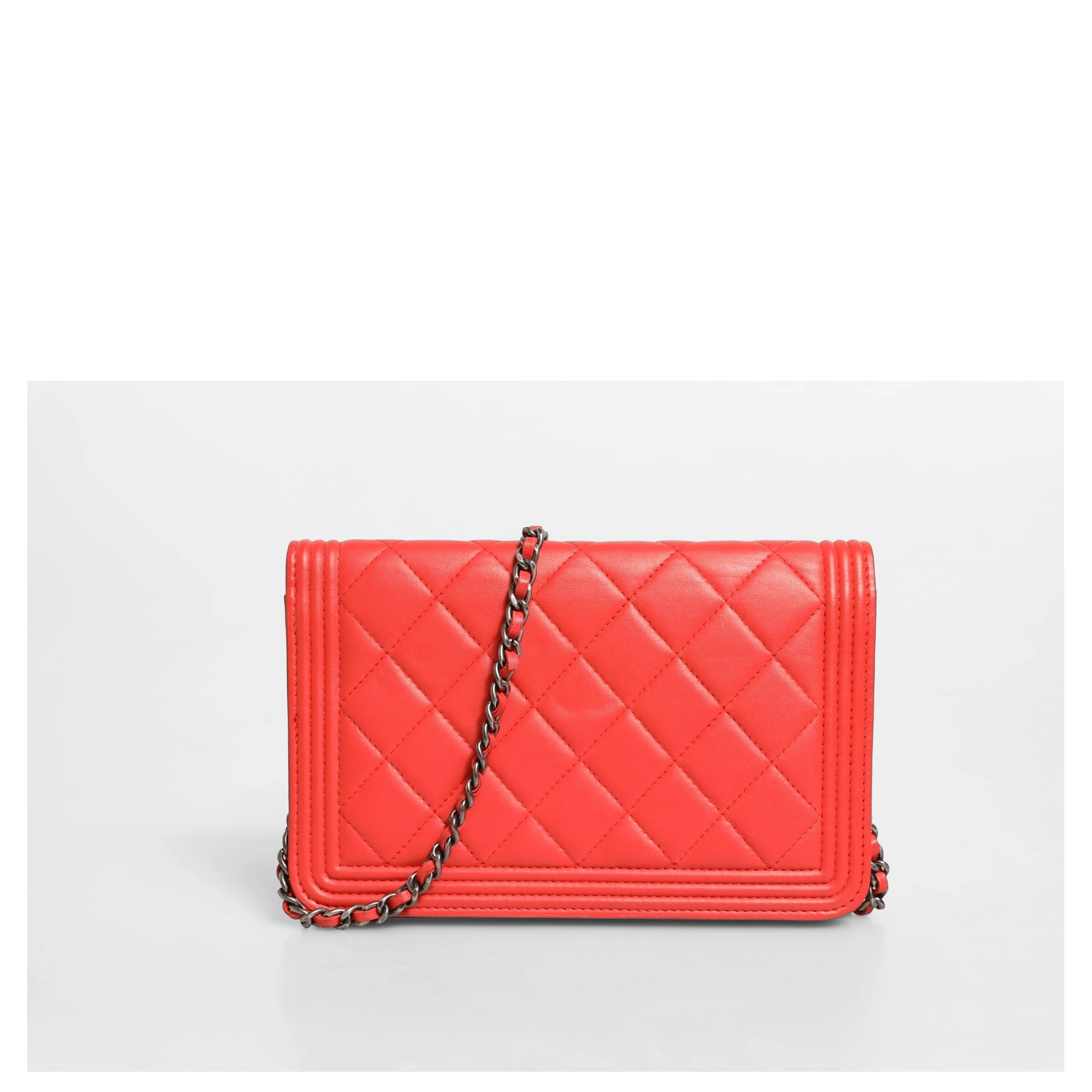 Chanel Boy Wallet on Chain Red Lambskin