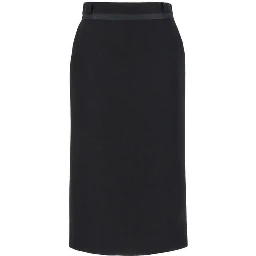 Black Virgin Wool Long Skirt
