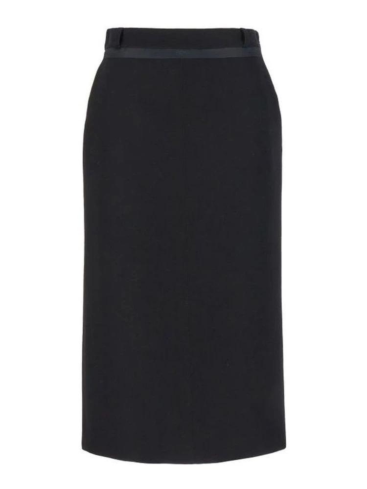 Black Virgin Wool Long Skirt