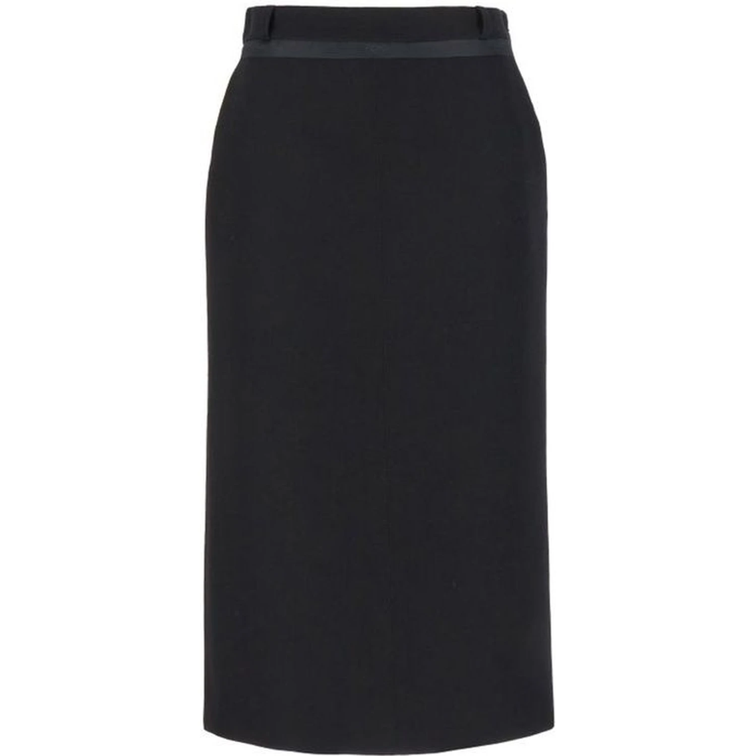Black Virgin Wool Long Skirt