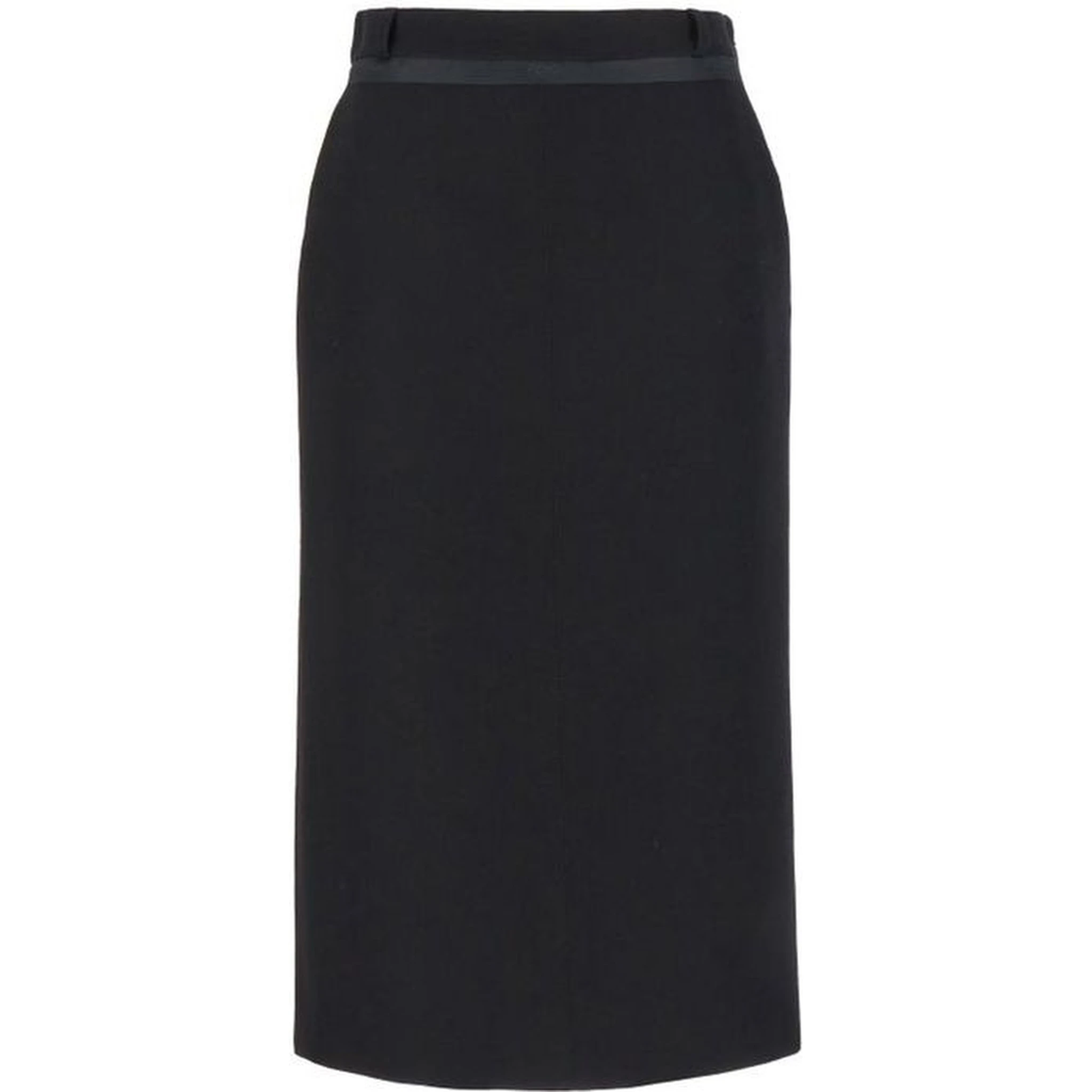 Black Virgin Wool Long Skirt
