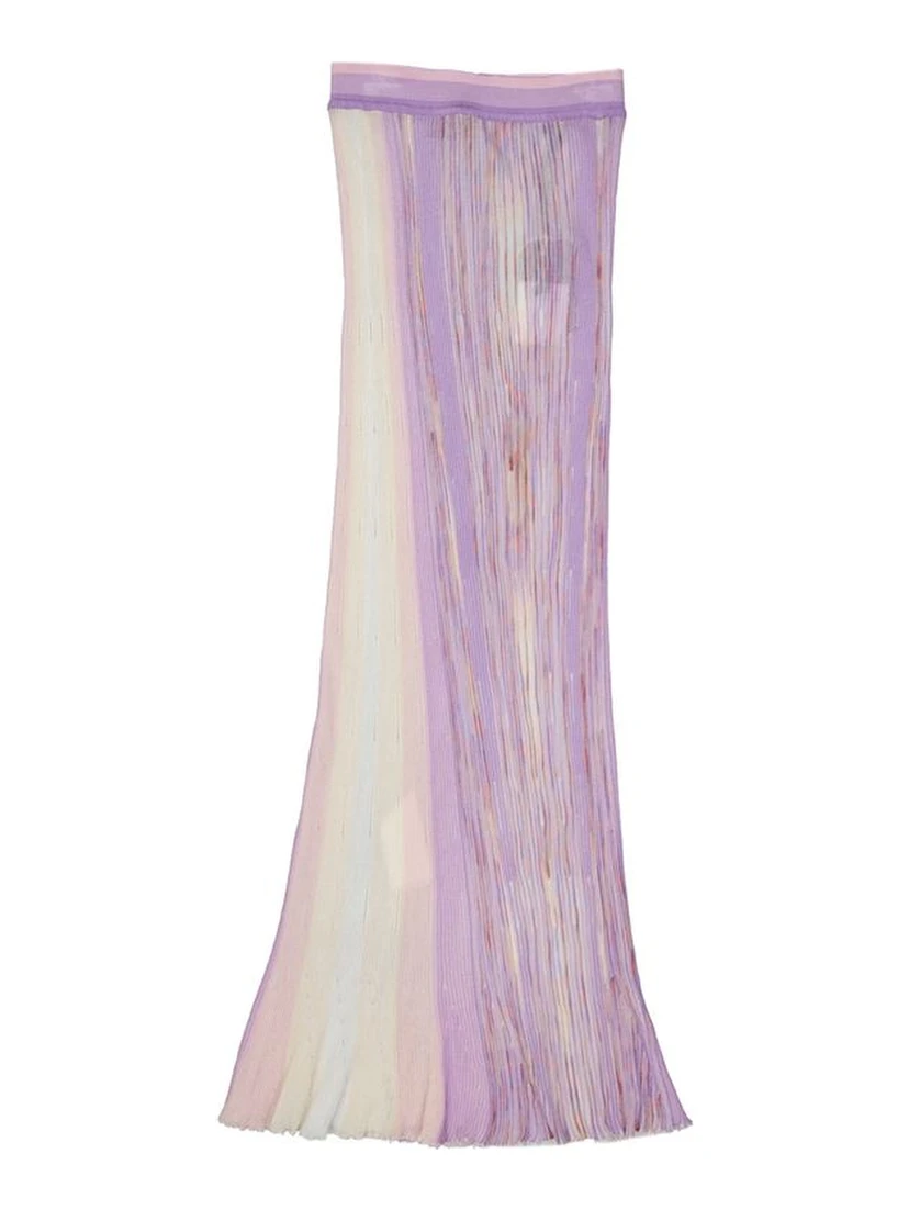 Purple Cotton Long Skirt