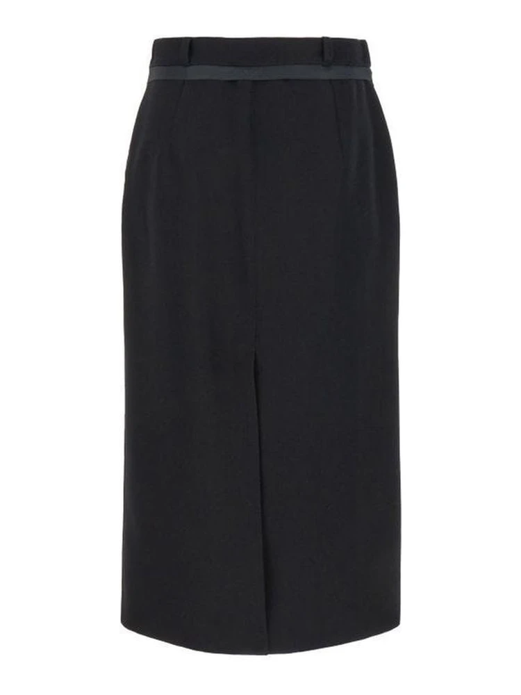 Black Virgin Wool Long Skirt alternative