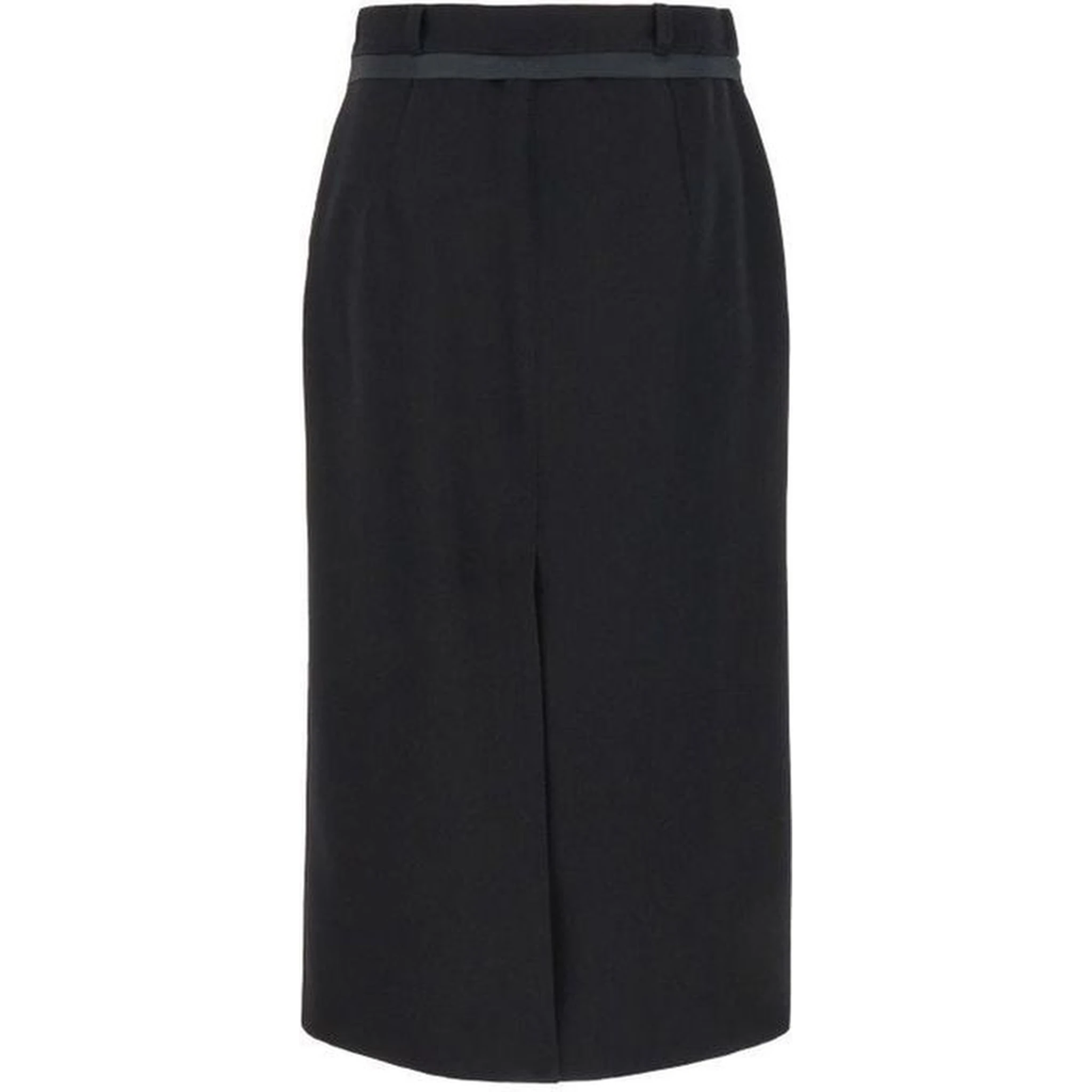 Black Virgin Wool Long Skirt