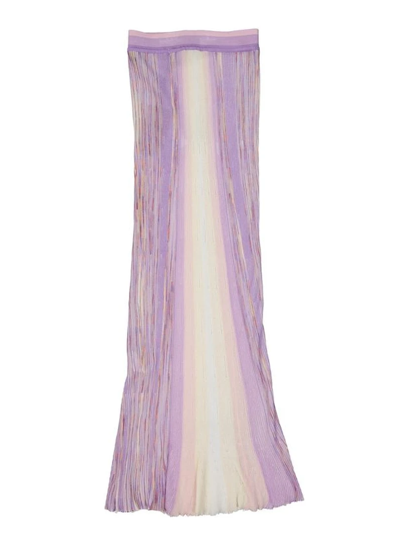Purple Cotton Long Skirt