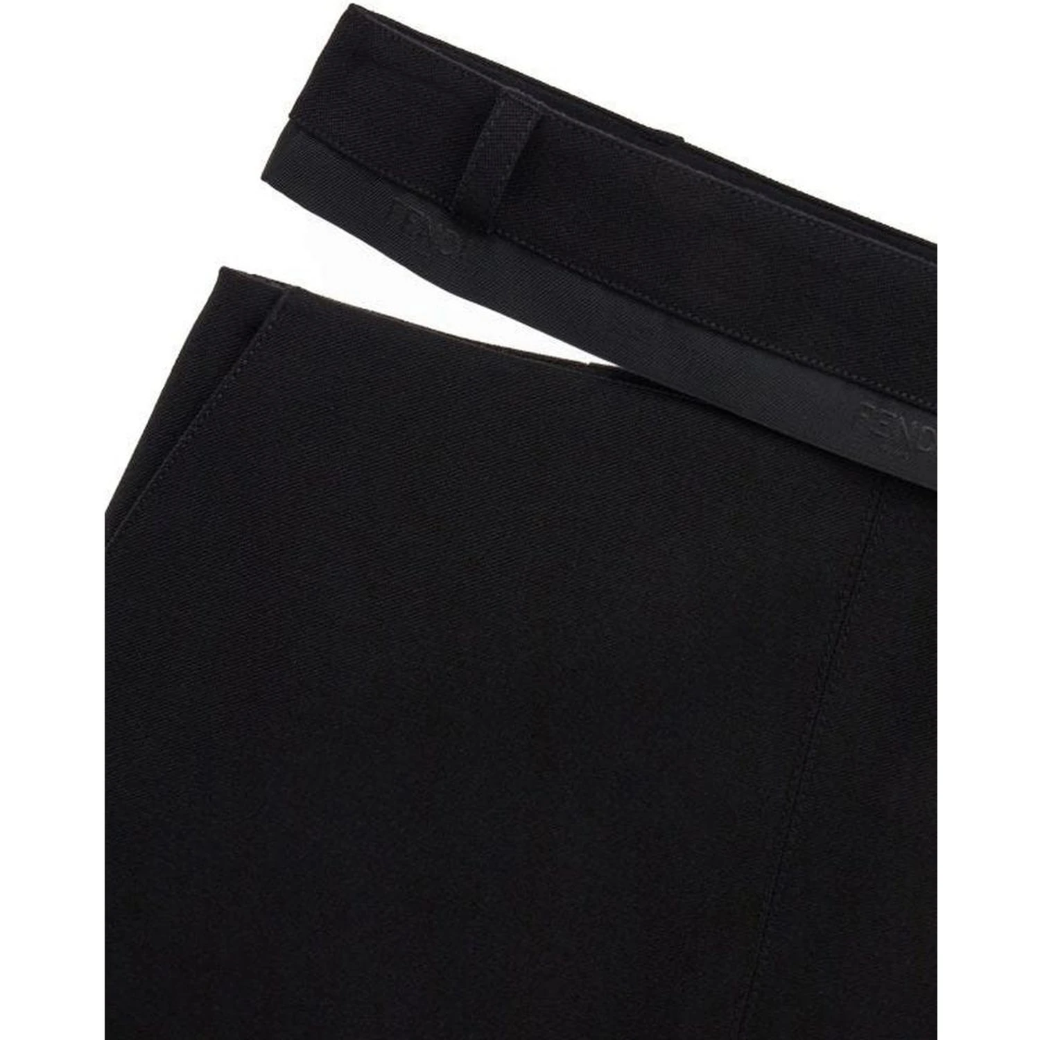 Black Virgin Wool Long Skirt