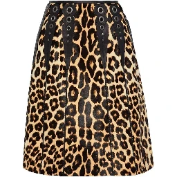 Brown Leather Midi Skirt