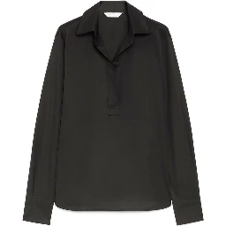 Black Cotton Dress Shirt