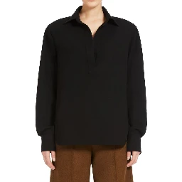 Black Cotton Dress Shirt