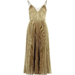 Gold Polyester Casual Dress