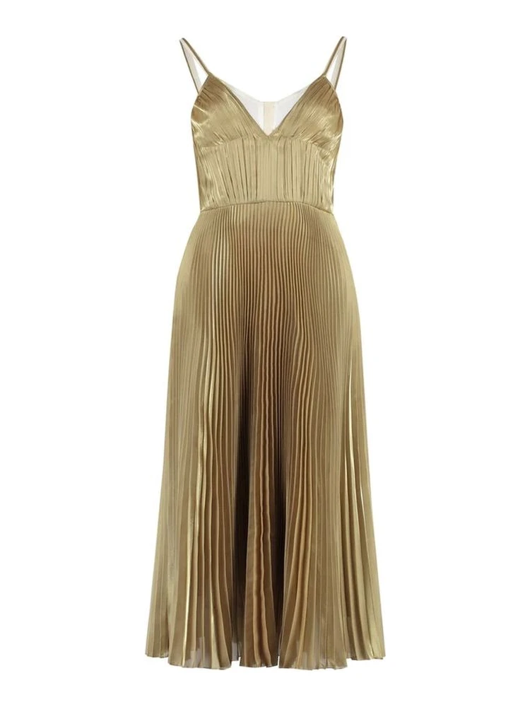 Gold Polyester Casual Dress