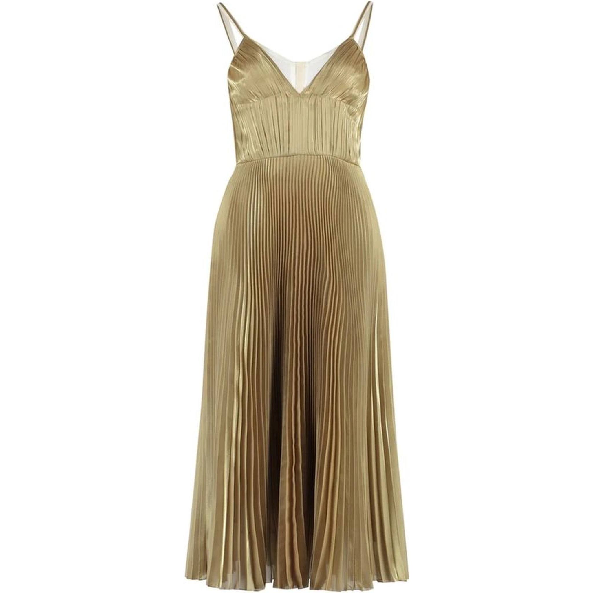 Gold Polyester Casual Dress